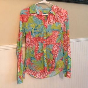 Lilly Pulitzer long sleeve lion tiger shirt